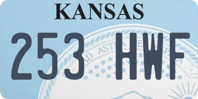 KS license plate 253HWF