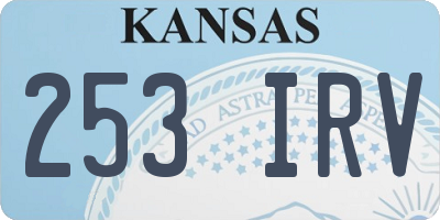 KS license plate 253IRV