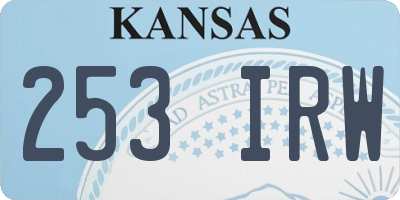 KS license plate 253IRW