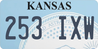 KS license plate 253IXW