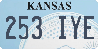 KS license plate 253IYE