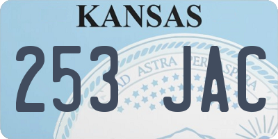 KS license plate 253JAC