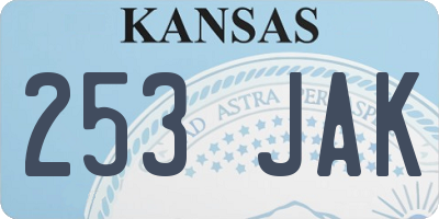 KS license plate 253JAK