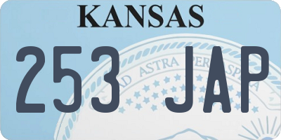 KS license plate 253JAP