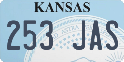 KS license plate 253JAS