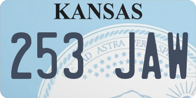KS license plate 253JAW