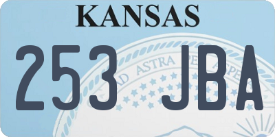 KS license plate 253JBA
