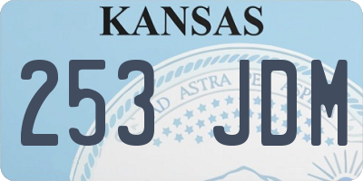 KS license plate 253JDM