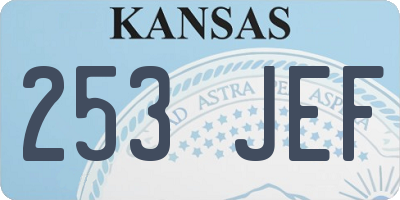 KS license plate 253JEF