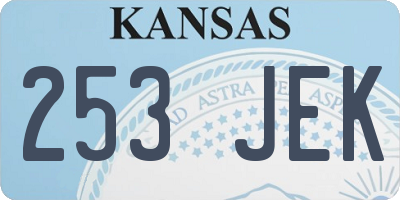 KS license plate 253JEK