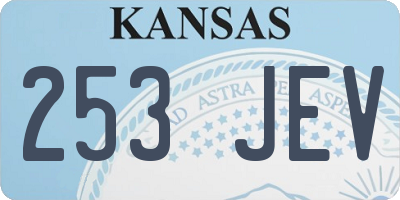 KS license plate 253JEV