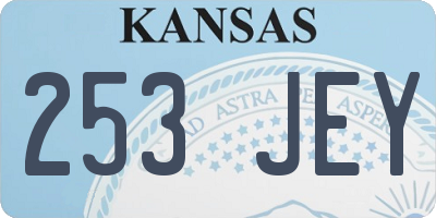 KS license plate 253JEY