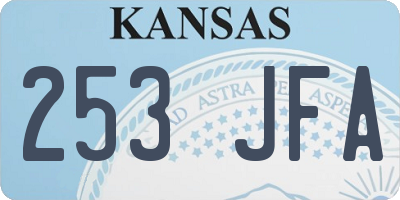 KS license plate 253JFA