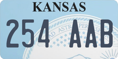 KS license plate 254AAB