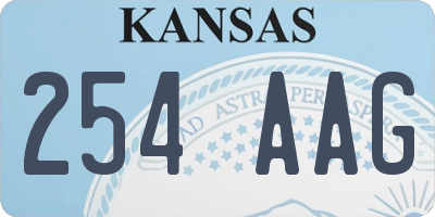 KS license plate 254AAG