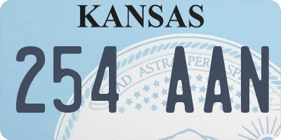 KS license plate 254AAN