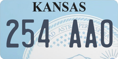 KS license plate 254AAO