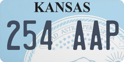 KS license plate 254AAP