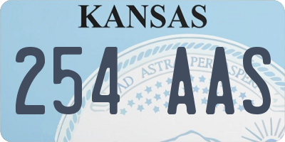 KS license plate 254AAS