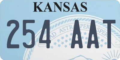 KS license plate 254AAT