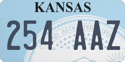 KS license plate 254AAZ