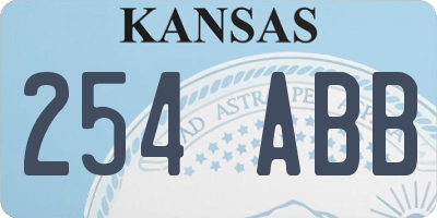 KS license plate 254ABB