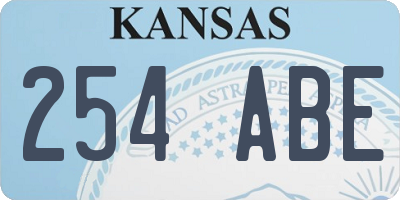 KS license plate 254ABE