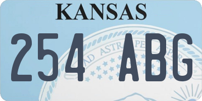KS license plate 254ABG