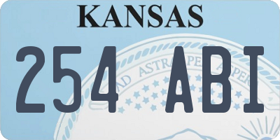KS license plate 254ABI