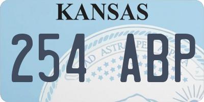 KS license plate 254ABP