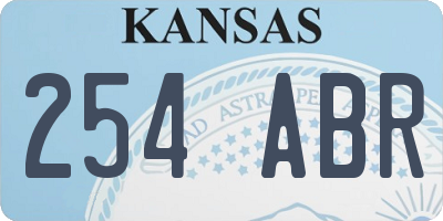 KS license plate 254ABR