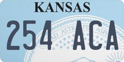 KS license plate 254ACA