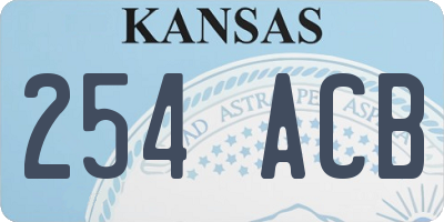 KS license plate 254ACB
