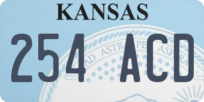 KS license plate 254ACD