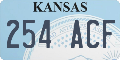 KS license plate 254ACF