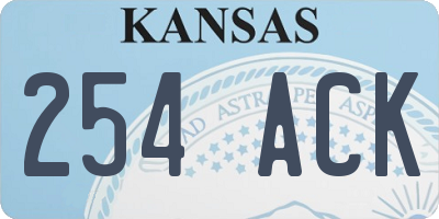 KS license plate 254ACK