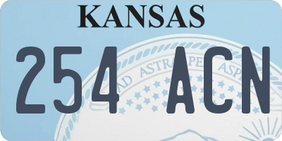 KS license plate 254ACN