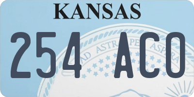 KS license plate 254ACO