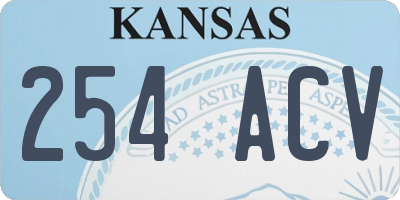 KS license plate 254ACV