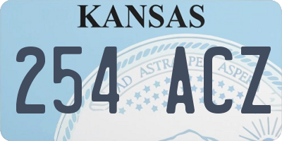 KS license plate 254ACZ