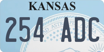 KS license plate 254ADC