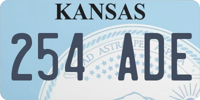 KS license plate 254ADE