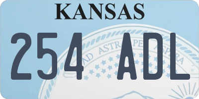 KS license plate 254ADL