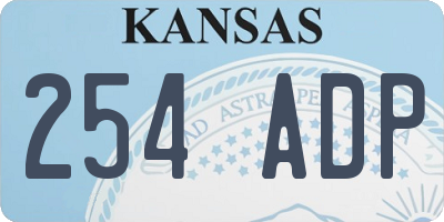KS license plate 254ADP