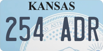 KS license plate 254ADR