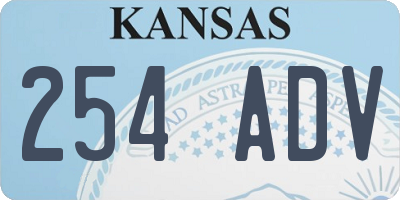 KS license plate 254ADV