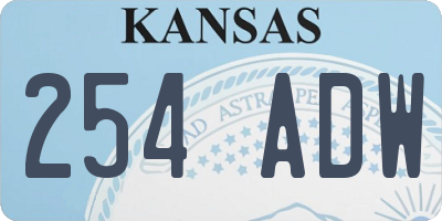 KS license plate 254ADW
