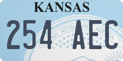 KS license plate 254AEC