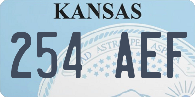 KS license plate 254AEF
