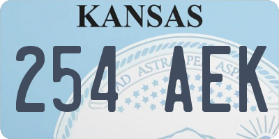 KS license plate 254AEK